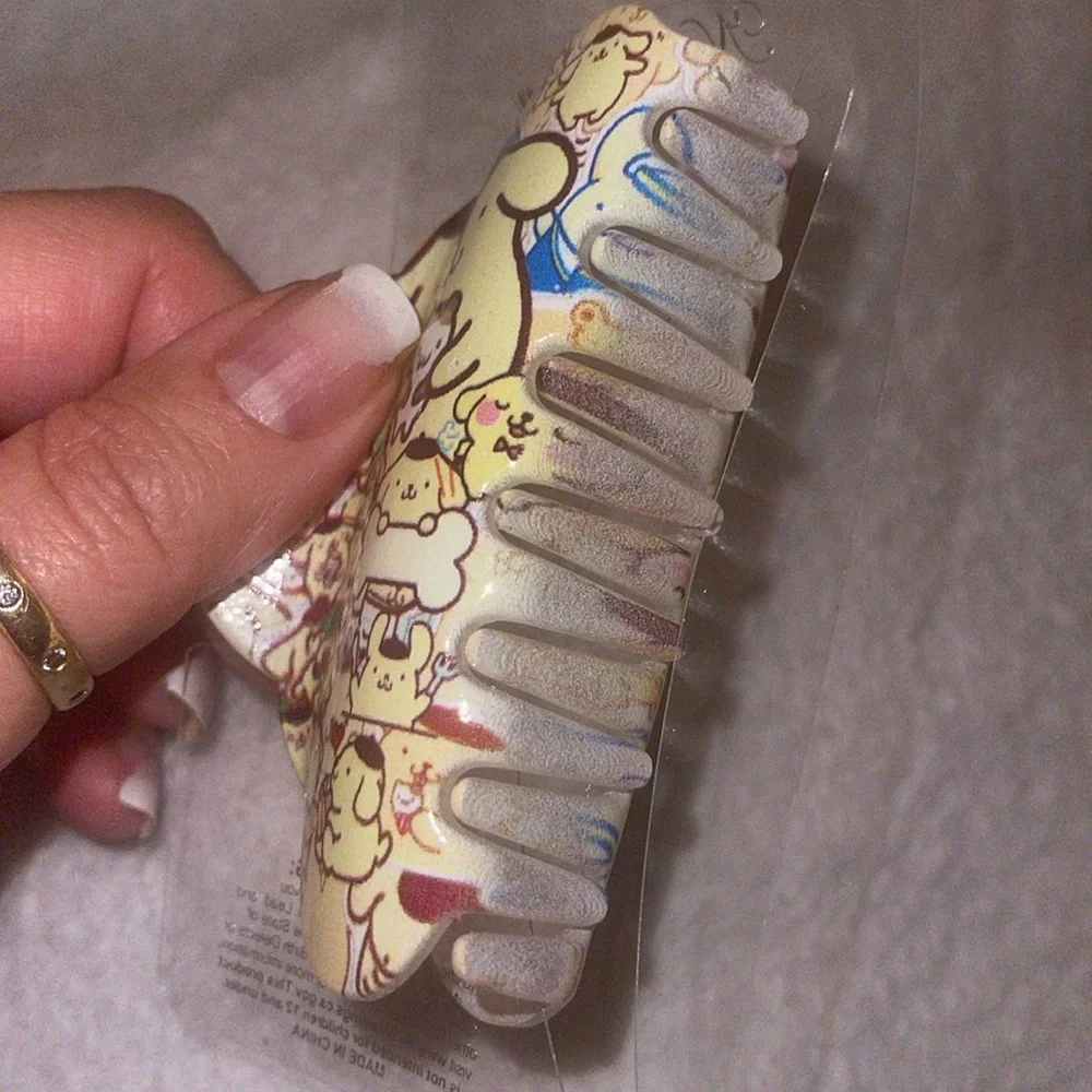 Pompompurin Hello Kitty hair claw clip new